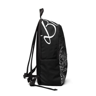 Floral Fabric Backpack, School Backpack, Black and White Backpack, Unisex Backpack, Pretty Backpack