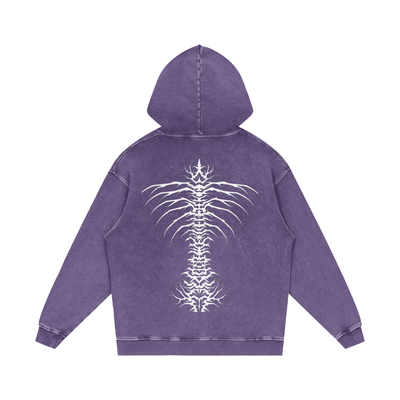 Snow Washed Loose Cotton Hoodie