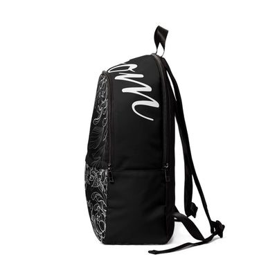 Floral Fabric Backpack, School Backpack, Black and White Backpack, Unisex Backpack, Pretty Backpack