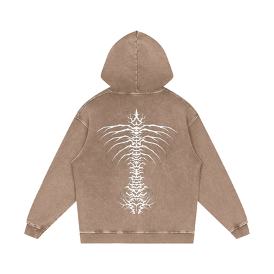 Snow Washed Loose Cotton Hoodie