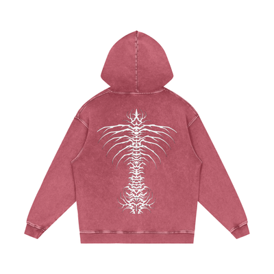 Snow Washed Loose Cotton Hoodie