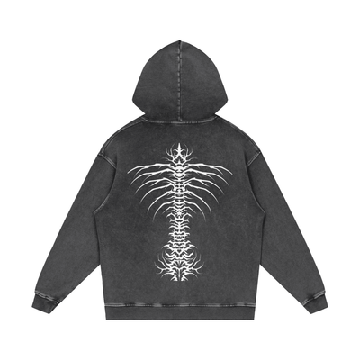 Snow Washed Loose Cotton Hoodie