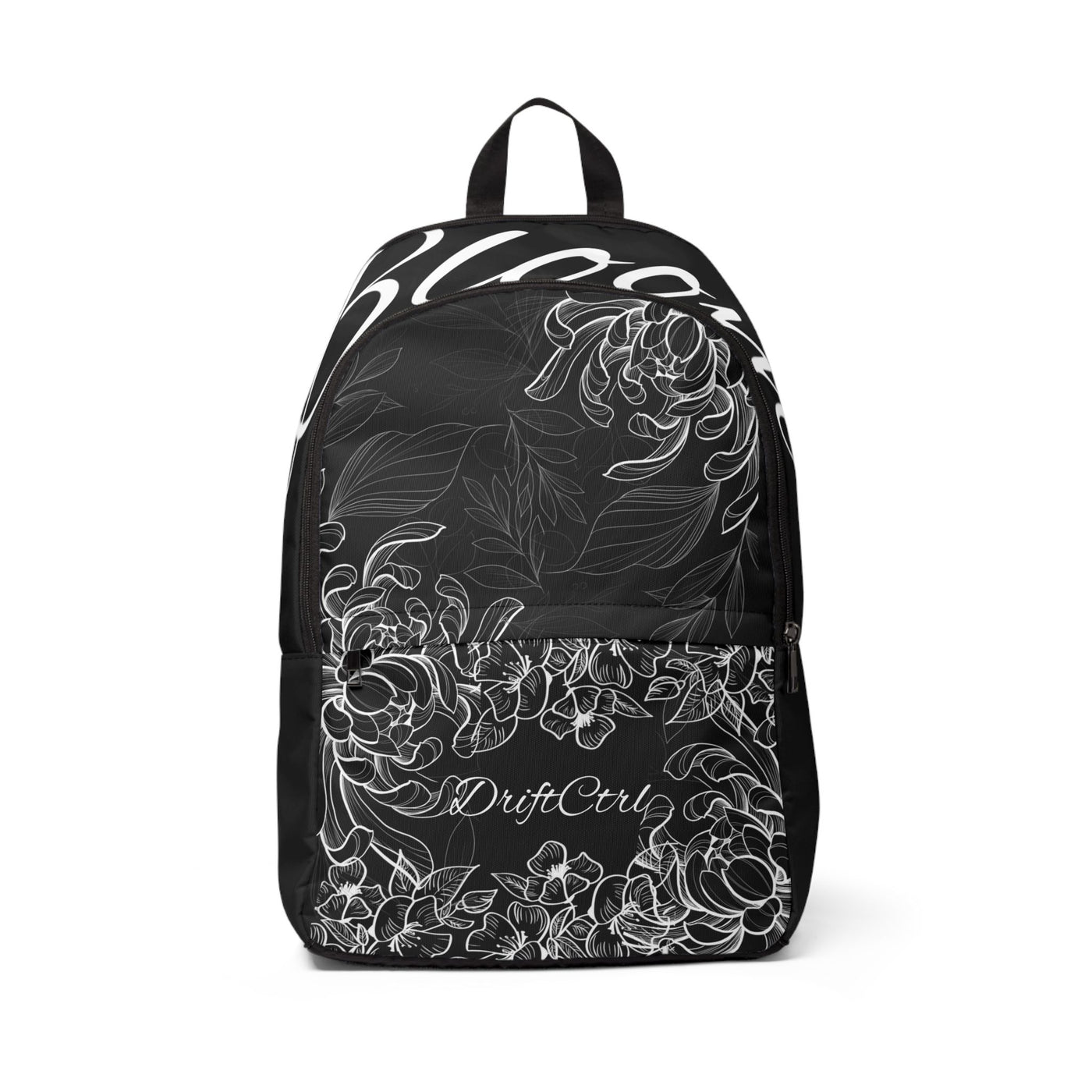 Floral Fabric Backpack, School Backpack, Black and White Backpack, Unisex Backpack, Pretty Backpack