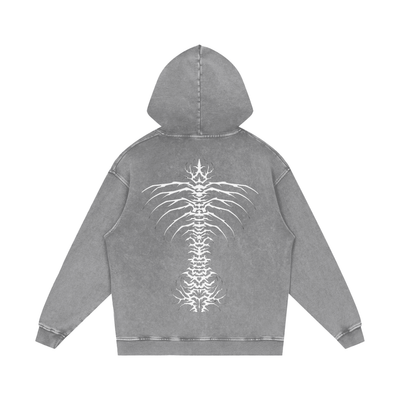 Snow Washed Loose Cotton Hoodie