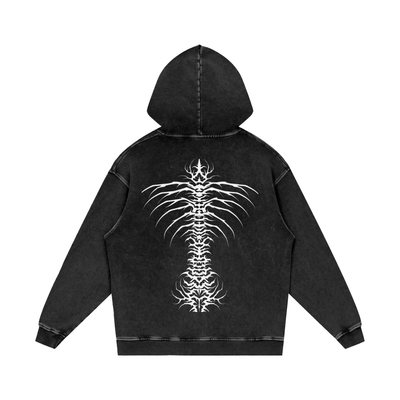 Snow Washed Loose Cotton Hoodie